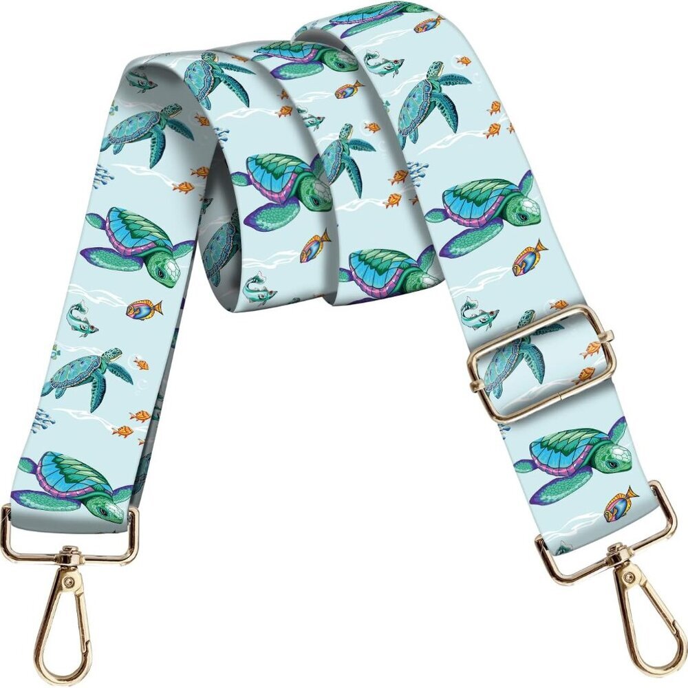 Blue Sea Turtles Adjustable Wide Purse Strap for Women and Teens